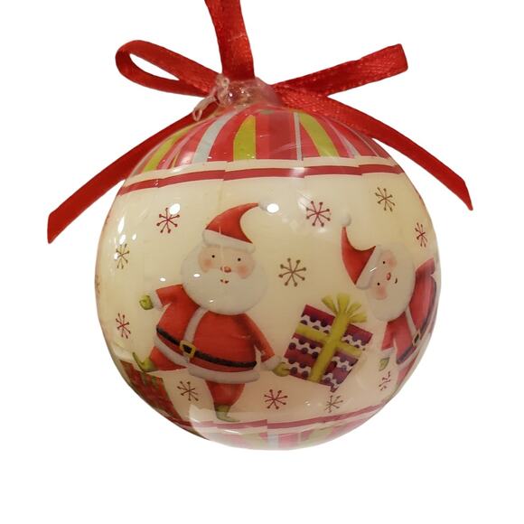 Vintage Christmas Santa Christmas Ornaments Round Balls 2 Pieces - Picture 4 of 8